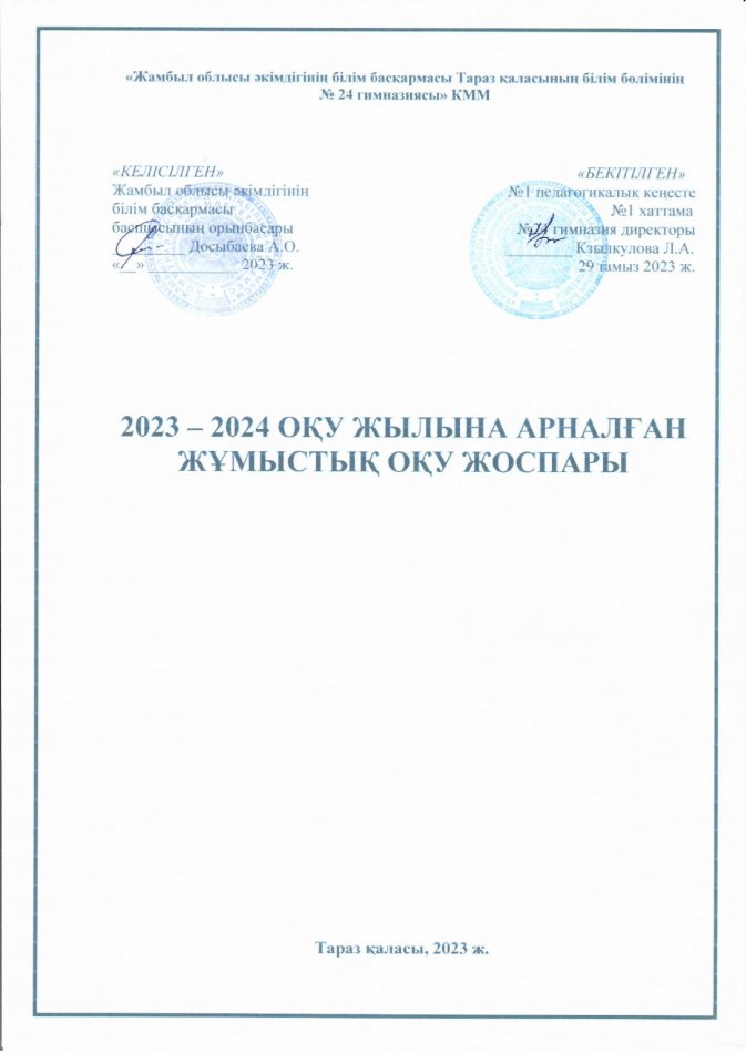 Рабочий учебный план 2023-2024