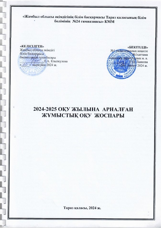 Рабочий учебный план 2024-2025