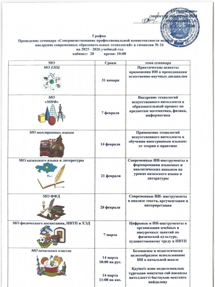 График дополнительных занятий